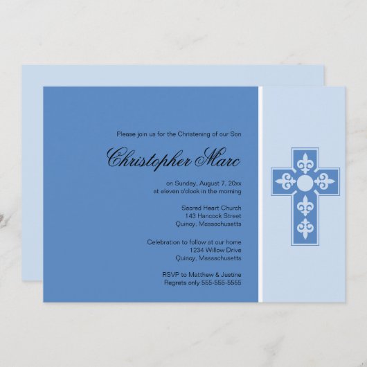 Christening / Baptisme Uitnodiging - Personalisere (Voorkant / Achterkant)