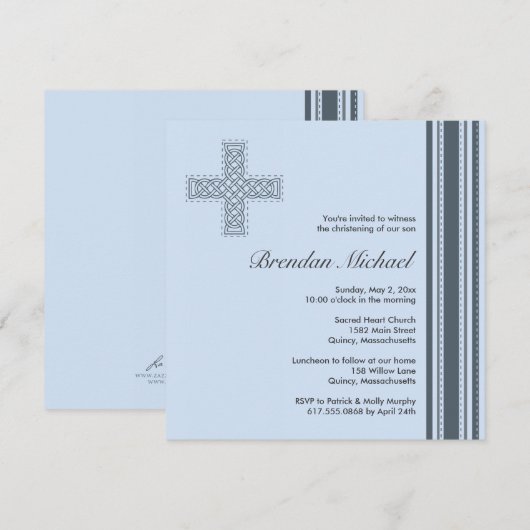 Christening / Baptisme Uitnodiging - Personalisere (Voorkant / Achterkant)