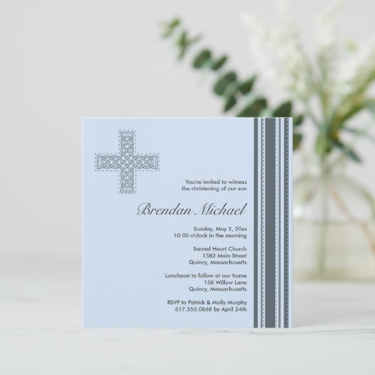 Christening / Baptisme Uitnodiging - Personalisere (Staand voorkant)