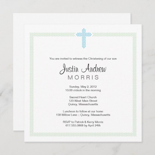 Christening / Baptisme Uitnodiging - Personalisere (Voorkant / Achterkant)