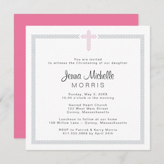 Christening / Baptisme Uitnodiging - Personalisere (Voorkant / Achterkant)