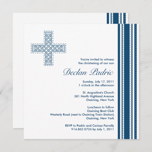 Christening / Baptisme Uitnodiging - Personalisere (Voorkant / Achterkant)