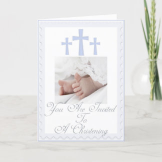 Christening/Baptisme Uitnodiging voor Baby Boy