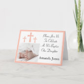 Christening/Baptisme Uitnodiging voor Baby Girl (Voorkant)