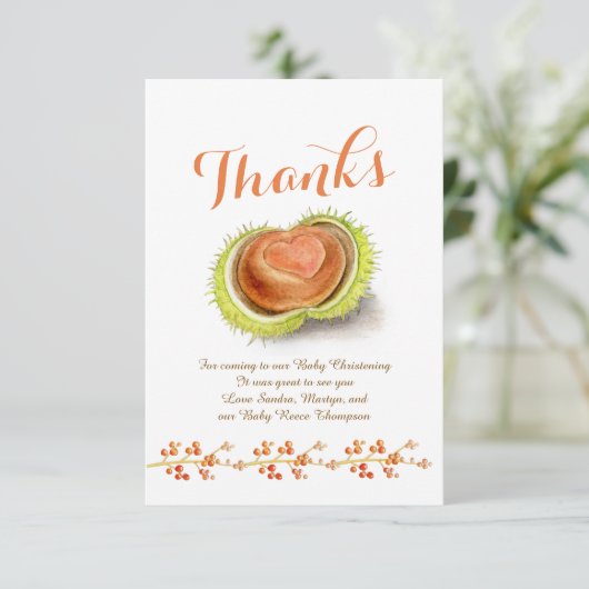 Christening bedankt je chestnut aangepaste foto (Staand voorkant)