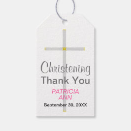 Christening Bedankt Silver Cross Girl Pink Cadeaulabel