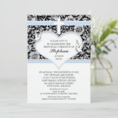 Christening Blue Cross & Heart Uitnodiging voor Jo (Staand voorkant)