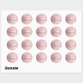 Christening blush roze glitter sparkles ronde sticker (Vel)