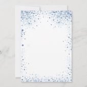 Christening boy blue white gold cross elegant kaart (Achterkant)