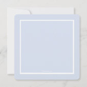 Christening Calligrafie Blauwe Foto Uitnodiging (Achterkant)