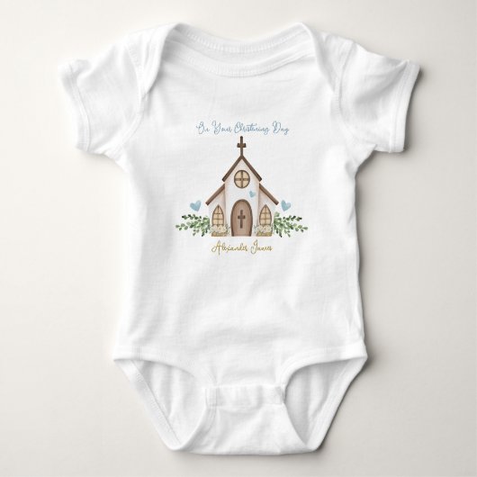 Christening Church Eucalyptus Leaves T-Shirt (Voorkant)