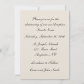 Christening Cream Cross Uitnodiging (Achterkant)