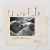 Christening Cream Cross Uitnodiging (Voorkant / Achterkant)