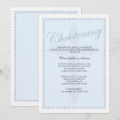 Christening Cross Blue Uitnodiging (Voorkant / Achterkant)