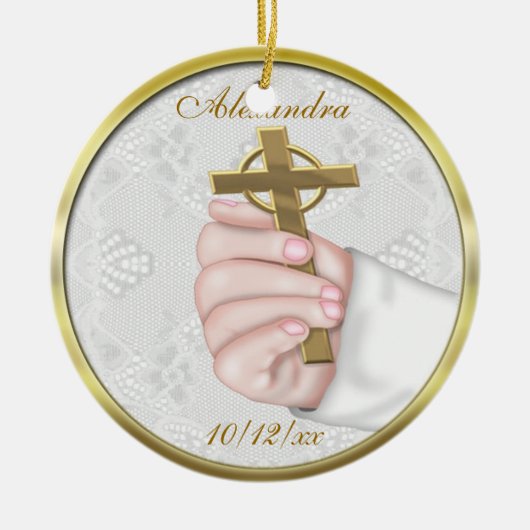 Christening Cross Ornament (Voorkant)