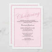 Christening Cross Pink Uitnodiging (Voorkant / Achterkant)