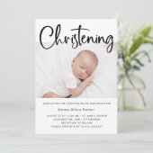 Christening | Eenvoudige minimale zwarte en witte  Kaart (Staand voorkant)