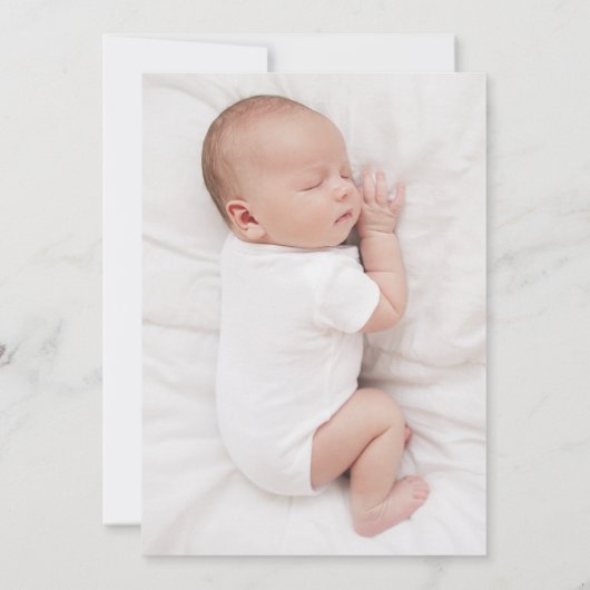 Christening | Eenvoudige minimale zwarte en witte  Kaart (Achterkant)
