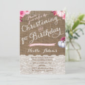 Christening en 1e verjaardag in het najaar kaart (Staand voorkant)