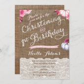 Christening en 1e verjaardag in het najaar kaart (Voorkant / Achterkant)