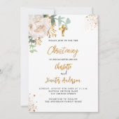 Christening eucalyptus greenery twin floral luxe kaart (Voorkant)