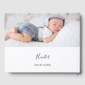 Christening foto modern jongetje elegant gastenboek (Achterkant)