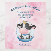 Christening Gift for Godouders Wine Label Wijn Etiket (Enkel label)