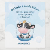 Christening Gift for Godouders Wine Label Wijn Etiket (Enkel label)