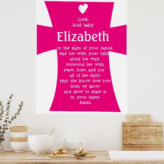 Christening Gift- Specialized Prayer Poster GIRL (Keuken)