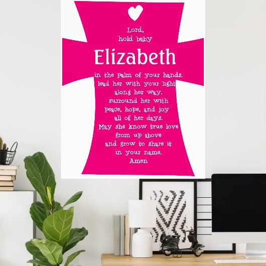 Christening Gift- Specialized Prayer Poster GIRL (Thuiskantoor)