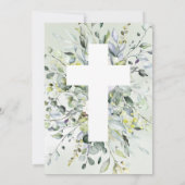 Christening Invitation Greenery Kaart (Achterkant)