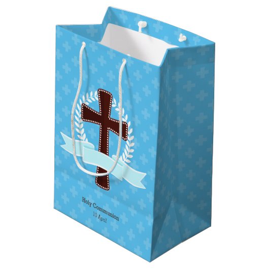 Christening * Kies achtergrondkleur Medium Cadeauzakje (Achterkant Gekanteld)