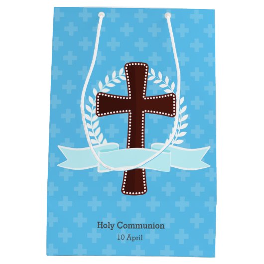 Christening * Kies achtergrondkleur Medium Cadeauzakje (Achterkant)