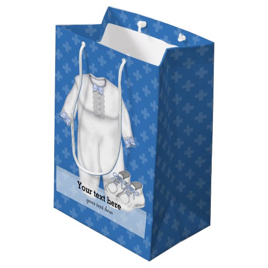 Christening * Kies achtergrondkleur Medium Cadeauzakje (Achterkant Gekanteld)