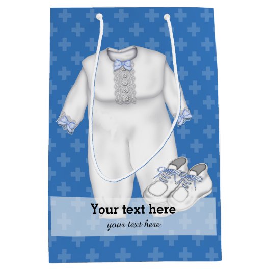 Christening * Kies achtergrondkleur Medium Cadeauzakje (Voorkant)
