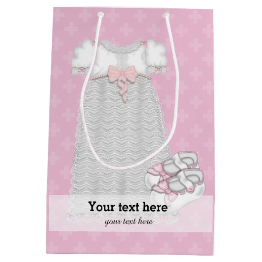 Christening * Kies achtergrondkleur Medium Cadeauzakje (Achterkant)