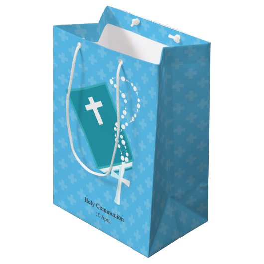 Christening * Kies achtergrondkleur Medium Cadeauzakje (Voorkant Gekanteld)
