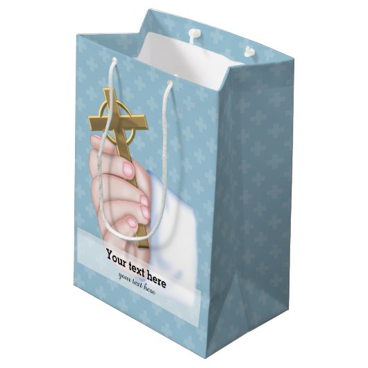 Christening * Kies achtergrondkleur Medium Cadeauzakje (Achterkant Gekanteld)