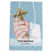 Christening * Kies achtergrondkleur Medium Cadeauzakje (Achterkant)