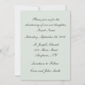 Christening Mint Green Uitnodiging (Achterkant)