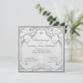 Christening - Monogram en Kruis Kaart (Staand voorkant)