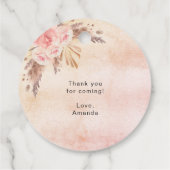 Christening pampas roos blush bedankjes labels (Achterkant)