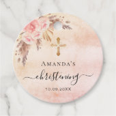 Christening pampas roos blush bedankjes labels (Voorkant)