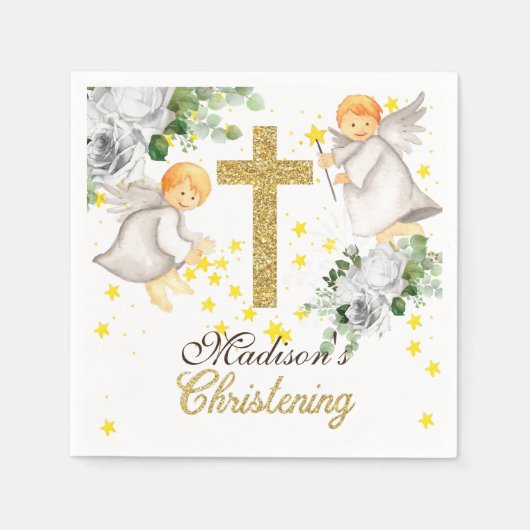 Christening Personalized Gender Neutral Napkins Servet (Voorkant)