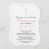 Christening Pink Twins Kaart (Voorkant / Achterkant)