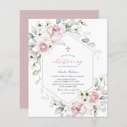 Christening Rozen | Vaste Waterverf (Voorkant / Achterkant)