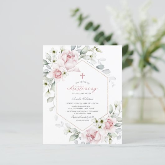 Christening Rozen | Vaste Waterverf (Staand voorkant)