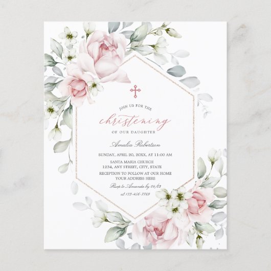 Christening Rozen | Vaste Waterverf (Voorkant)