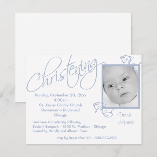 Christening Scroll for Baby Boy Kaart (Voorkant / Achterkant)