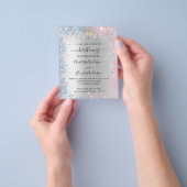 Christening Silver Blauw - Uitnodiging tot begroti Flyer (Hand)
